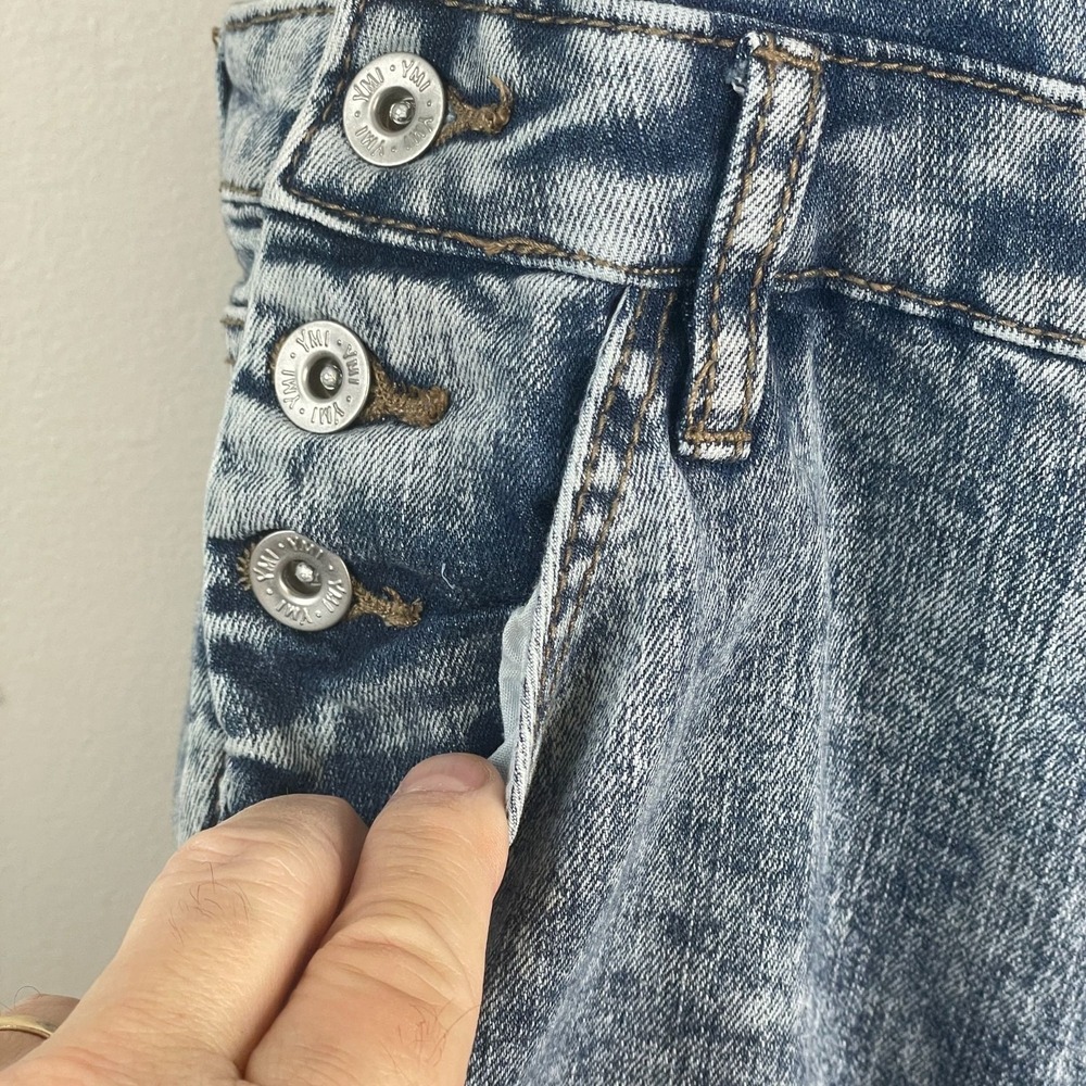 Vintage Y2K YMI Grunge Mineral Washed Denim Overalls Womens 5 XS Tapered Leg - Picture 5 of 16